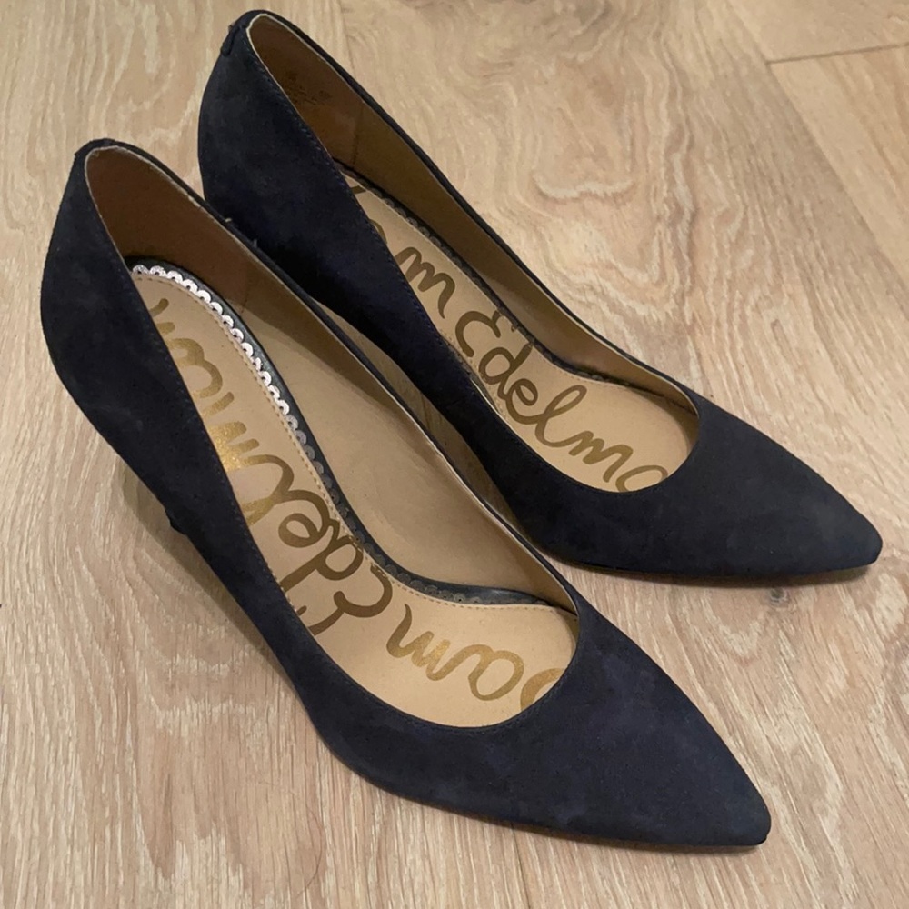 Navy Suede Sam Edelman Hazel Pointed Toe Heel size 7